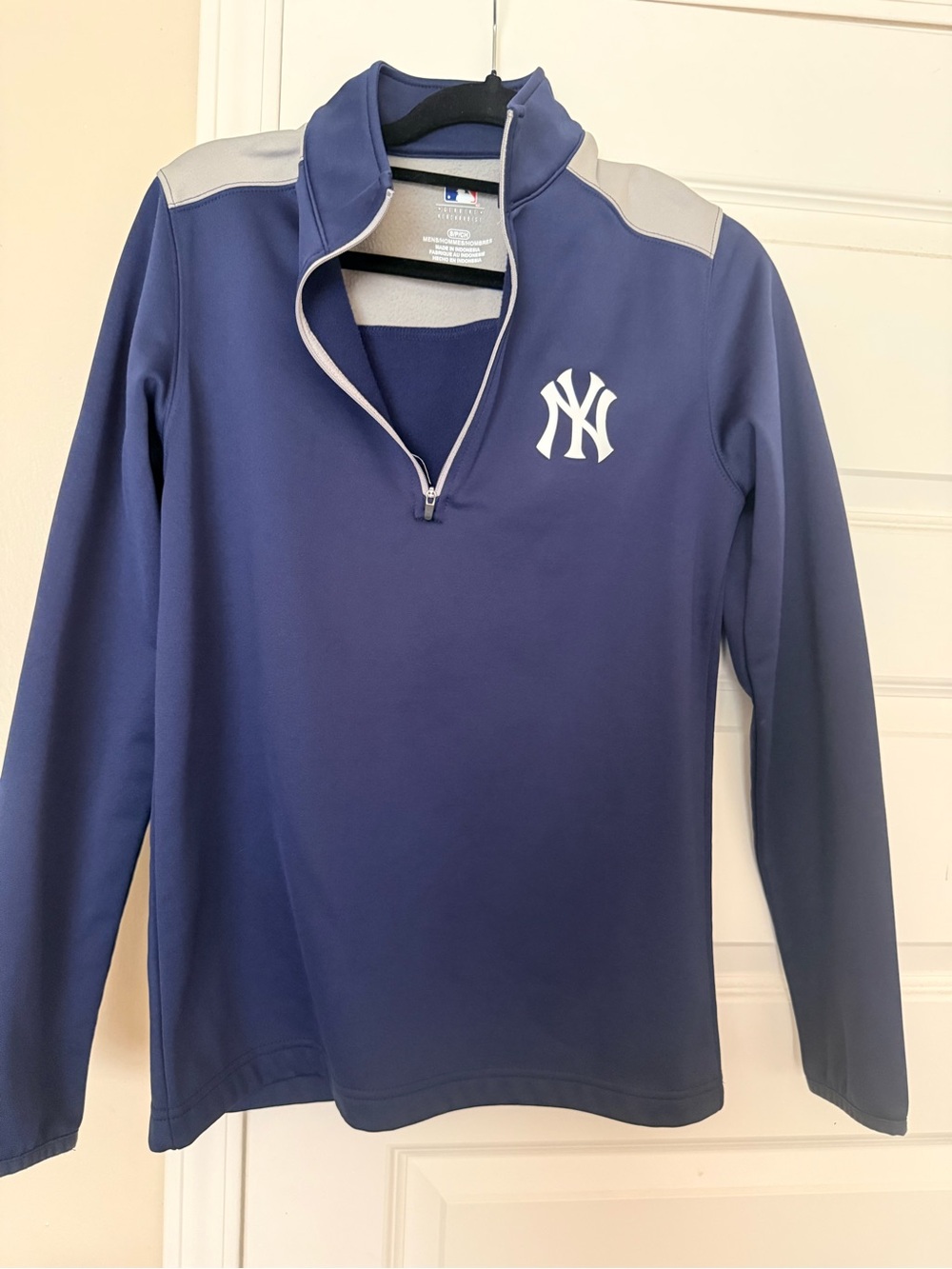 MLB Navy and Gray New York Yankees Zip Jacket
